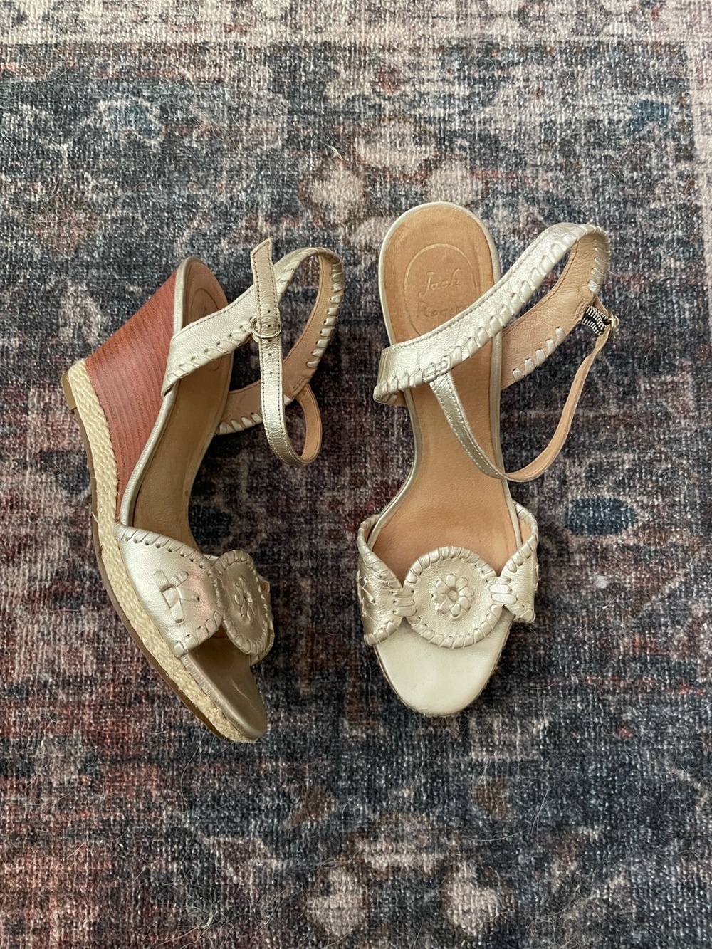 🥥Jack rogers leather wedge sandals🥥